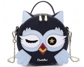 Fashion cute cartoon owl round handbag shoulder bag