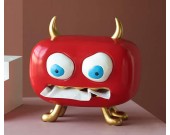 Fun Red Monster Cartoon Home Desktop Decoration Tissue Box