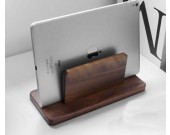 Classic Black Walnut Wooden Notebook & Ipad Storage Rack