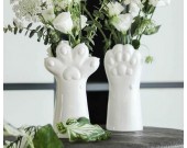 Cute White Cat Paw Ceramic Small Vase