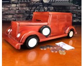 Creative classic car wooden handmade piggy bank Home decoration gift idea