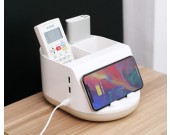 Creative remote control storage box mobile phone wireless charging HUB