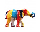 Abstract Modern Art Color Painting Elephant Decoration Sculpture Ornaments