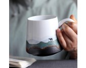 Pastoral Mountain Water Art Coffee Cup Milk Mug