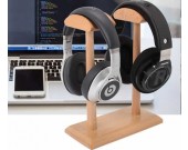 Creative Double Support Black Walnut Wooden Headphone Holder Desktop Organization