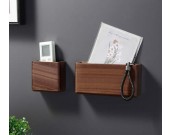 Creative Black Walnut Wooden Wall Storage Box Key Phone Organize Storage