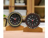 Retro Gear Industrial Style Desktop Small Desk Clock