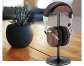 Simple Wooden Aluminum Alloy Combined With Desktop Headphones Storage Holder