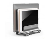 Adjustable 3 Slot Aluminum Desktop Holder Fit Notebooks and Tablets, 