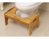 Adjustable Bamboo Toilet Stool Built-In Foot Massager 