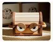 Adorable Monster Wooden Jewelry Storage Box with Big Eyes