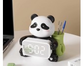 Adorable Panda Decorative Desk Clock and Pen Holder