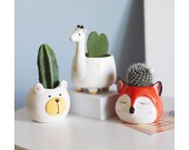 Cute Little Animal Flowerpot, Fox,Cat,Pig,Deer