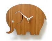 Bamboo Wood Elephant Wall Clock