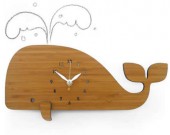 Bamboo Wood Whale Wall Clock