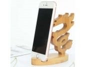 Bamboo Animal Shaped Mobile Phone iPad Holder Stand