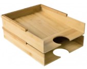 Bamboo Desktop Letter Tray Organizer