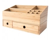 Bamboo Makeup Storage Drawer Organizer Jewelry Skincare Organizer 