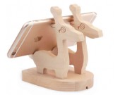 Wooden  Muntjac Deer Cell Phone Stand Charging Dock Holder