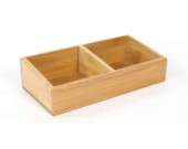 Office Supplies Wooden Desk Organizer with  2 Compartments 