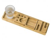 Bamboo Wood Desk Multipurpose Organizer With Tray