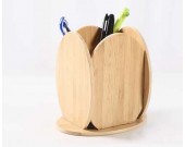 Bamboo Wooden Office Desk Organizer Pen Pencil Container Holder