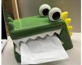  Big Eyes Green Alligator Porcelain Ceramic Tissue Box