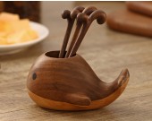 Black Walnut Whale Fruit Fork