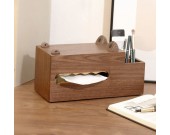 Black Walnut Wood Crocodile Multi-Functional Tissue Box,Storage Holder