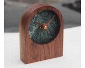 Black Walnut Wood Marble Desk Clock