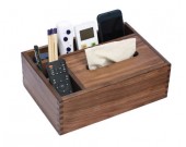 Black Walnut wood Multi-Function Tissue Box Cover Desktop Remote Control Holder Storage Box