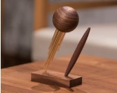 Black Walnut Wood Planet Theme Pen Holder With Pens