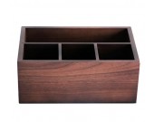 Black walnut Wooden Desktop Storage Organizer / Remote Control Caddy Holder Wood Box Container for Desk, Office Supplies, Home, End Table