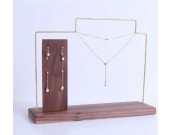 Black walnut Wooden Earring Necklace Jewelry Display Organizer Stand