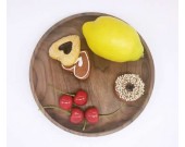  Black Walnut Round Tray Food & Fruit Plate