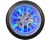 14" Blue LED Tire Wall Clock,Desk Clock