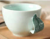  Ceramic Coffee Mug with Leaf Handle