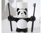 Ceramic Panda Toothbrush Toothpaste Stand Holder With Cup
