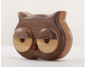 Classic Black Walnut Owl Jewelry Box