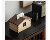 Classic Design Mini Tiny House Wooden Tissue Box