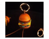 Classic Miniature Leather Burger Keychain Pendant,Bag Decoration