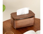 Classical Desktop Black Walnut Tissue Box