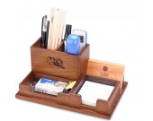  Wooden Desk Accessory Storage Organizer / Pen Holder /  Memo Pad Holder/Business Card Holder