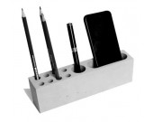 Concrete Desktop Stationery Organizer Storage Cell Phone Holder