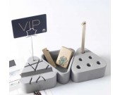 3pcs Concrete Office Desk Organizer Set - Phone Stand / Pencil Holder / Business Card Holder