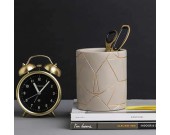 Concrete Round Desk Pen Pencil Holder Desk Stationery Organizer