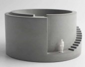 Concrete Round &Square Stair  Architectural  Pen Holder/Desk Storage Organizer/ Flower Pot 