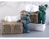 Creative Bulldog And Treasure Box Decoration Tissue Box