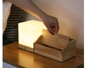 Creative Desktop Wooden Storage Box With Night Light Function