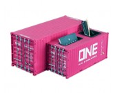 Creative Shipping Container Model Desk Office Supplies Organizer,Tissue Box(Pink)